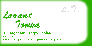 lorant tompa business card