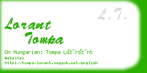 lorant tompa business card